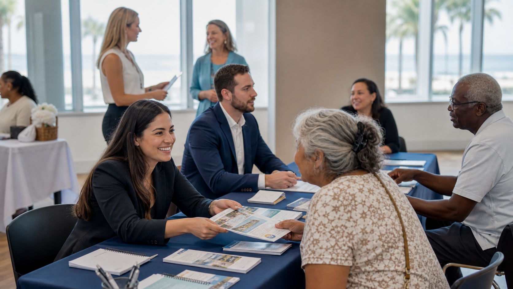 Legal professionals sharing resources with community members